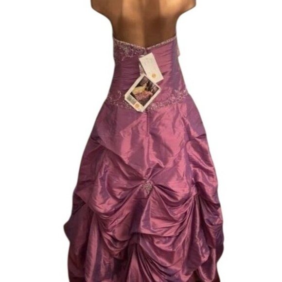 Paloma Blanca Hand Beaded Embellished Prom Quince plus size 20 Bridesmaid dress - Picture 3 of 3